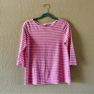 Croft & Barrow Pink and White Long Sleeve Tee